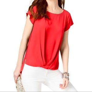 INC hi-low top blouson top